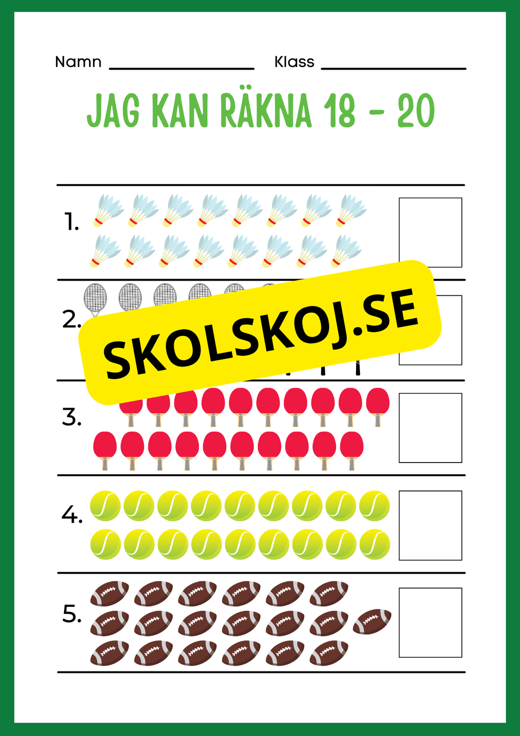 Jag kan räkna 1 - 20