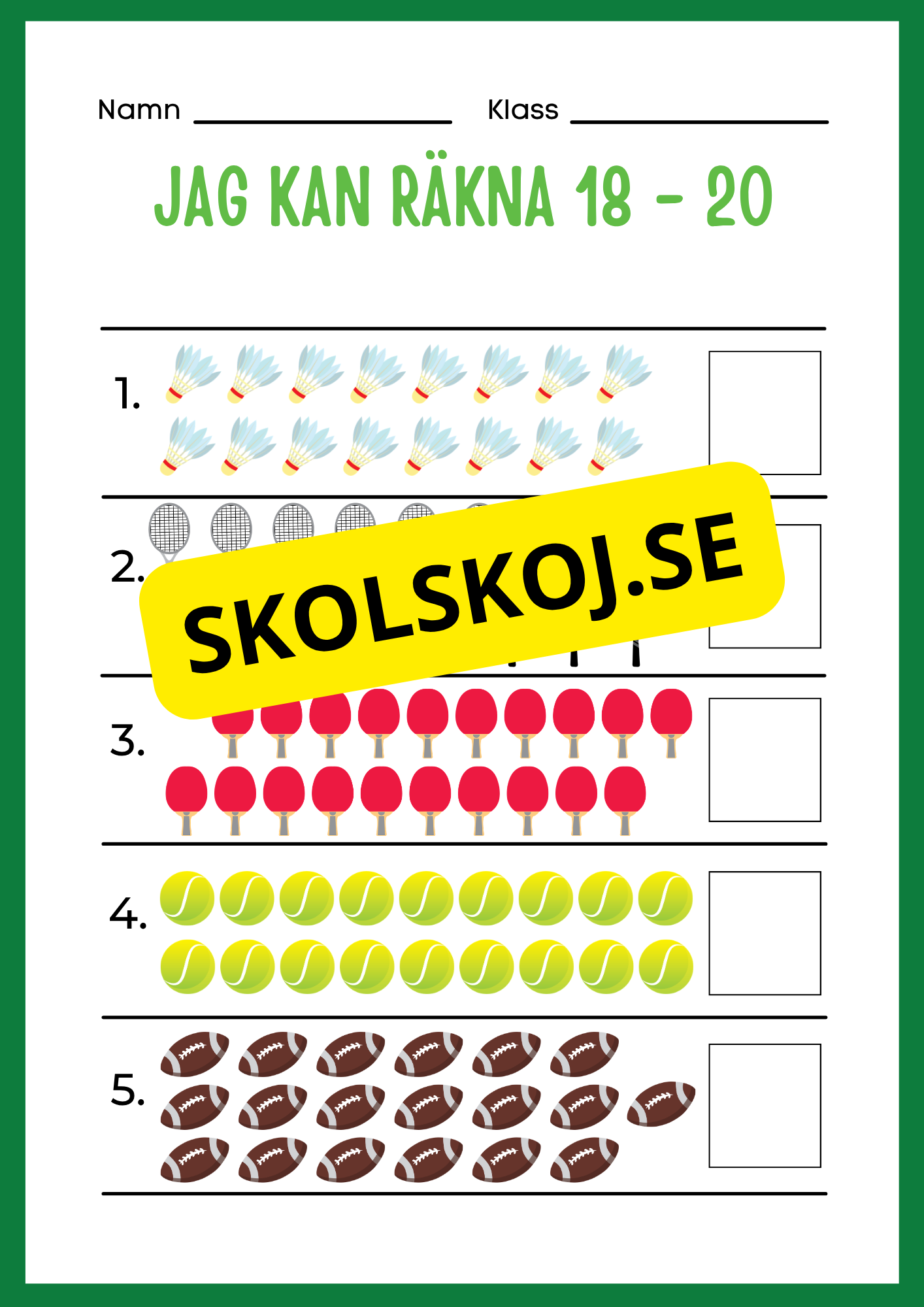 Jag kan räkna 1 - 20