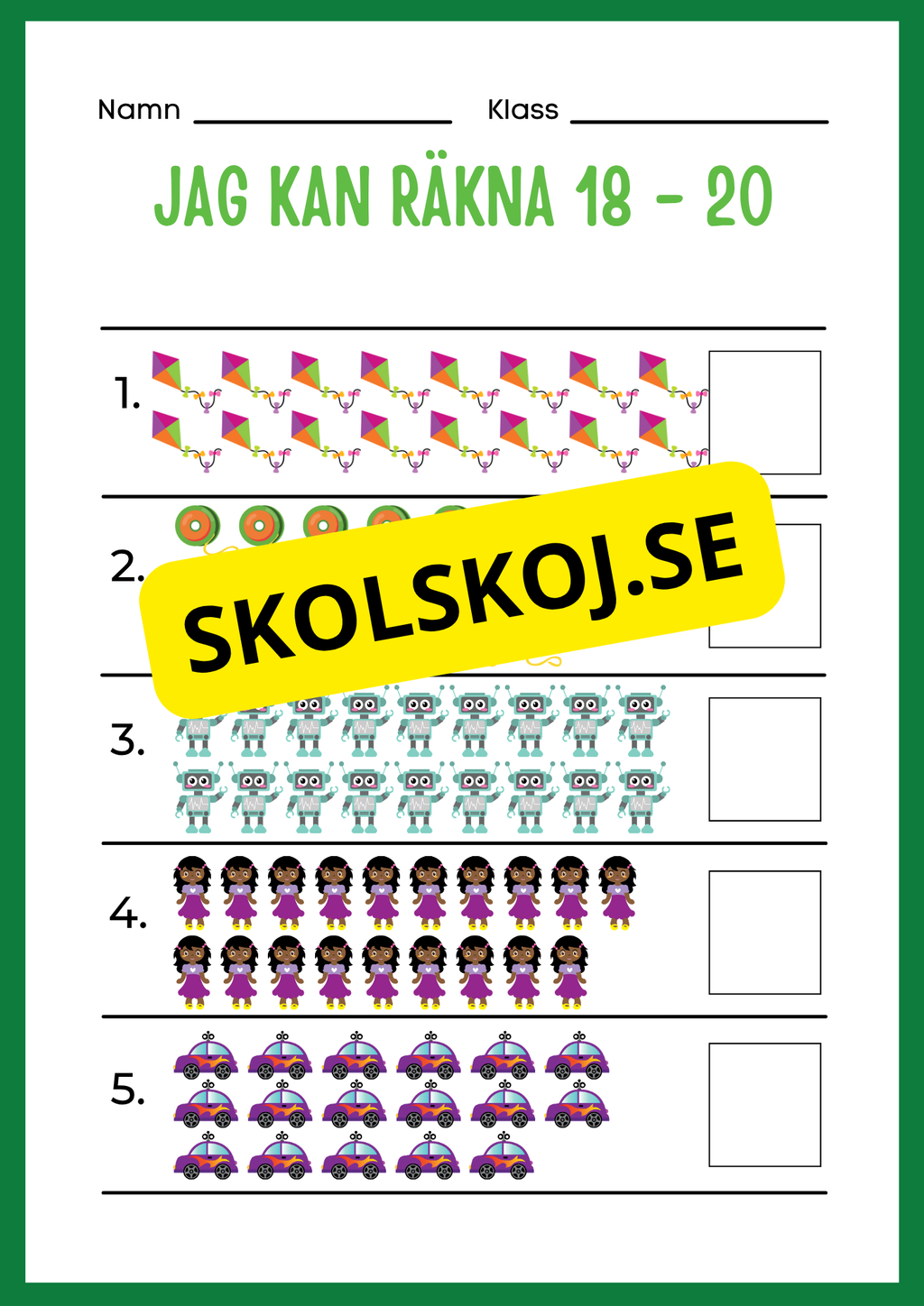 Jag kan räkna 1 - 20
