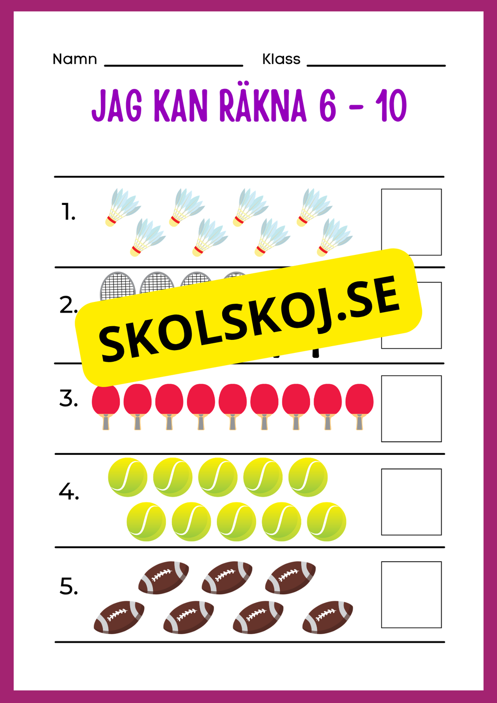 Jag kan räkna 1 - 20