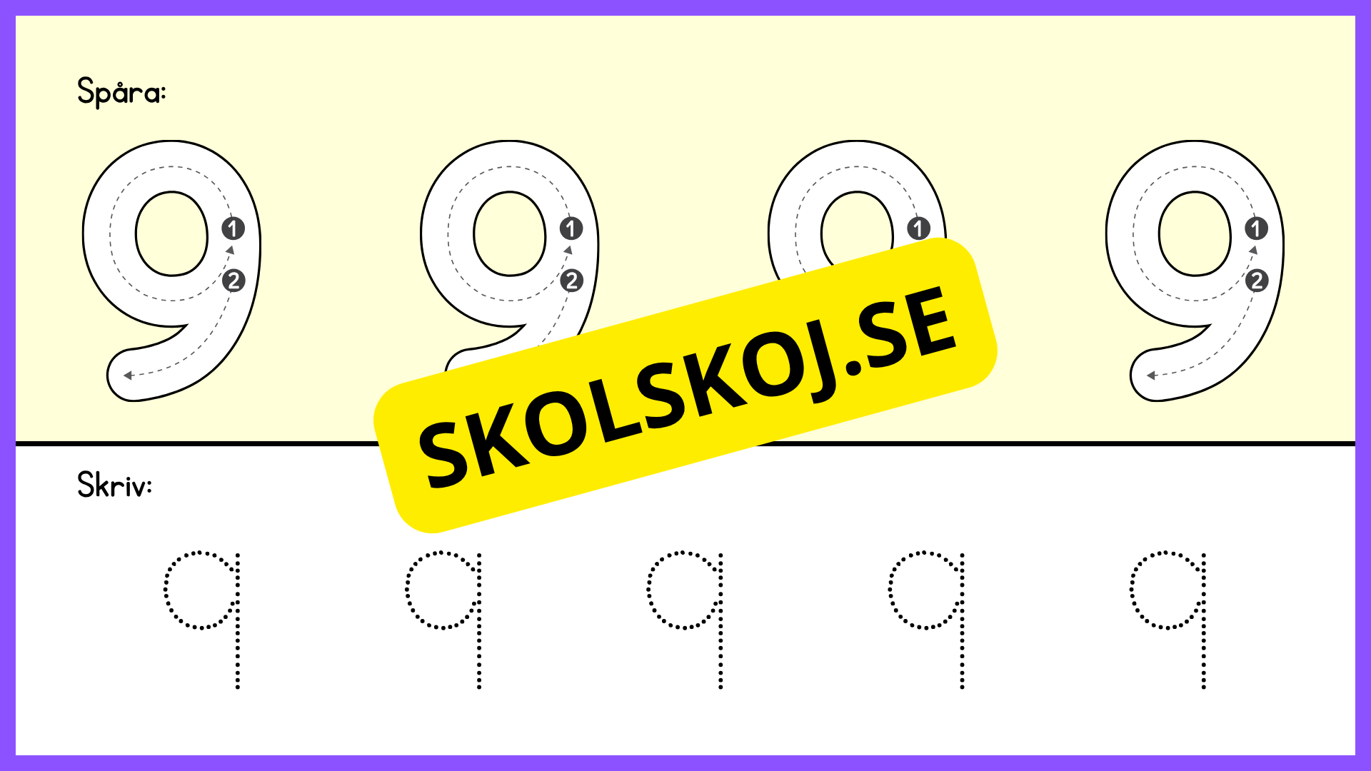 Jag kan räkna till 10 - Spåra siffror (23 sidor)