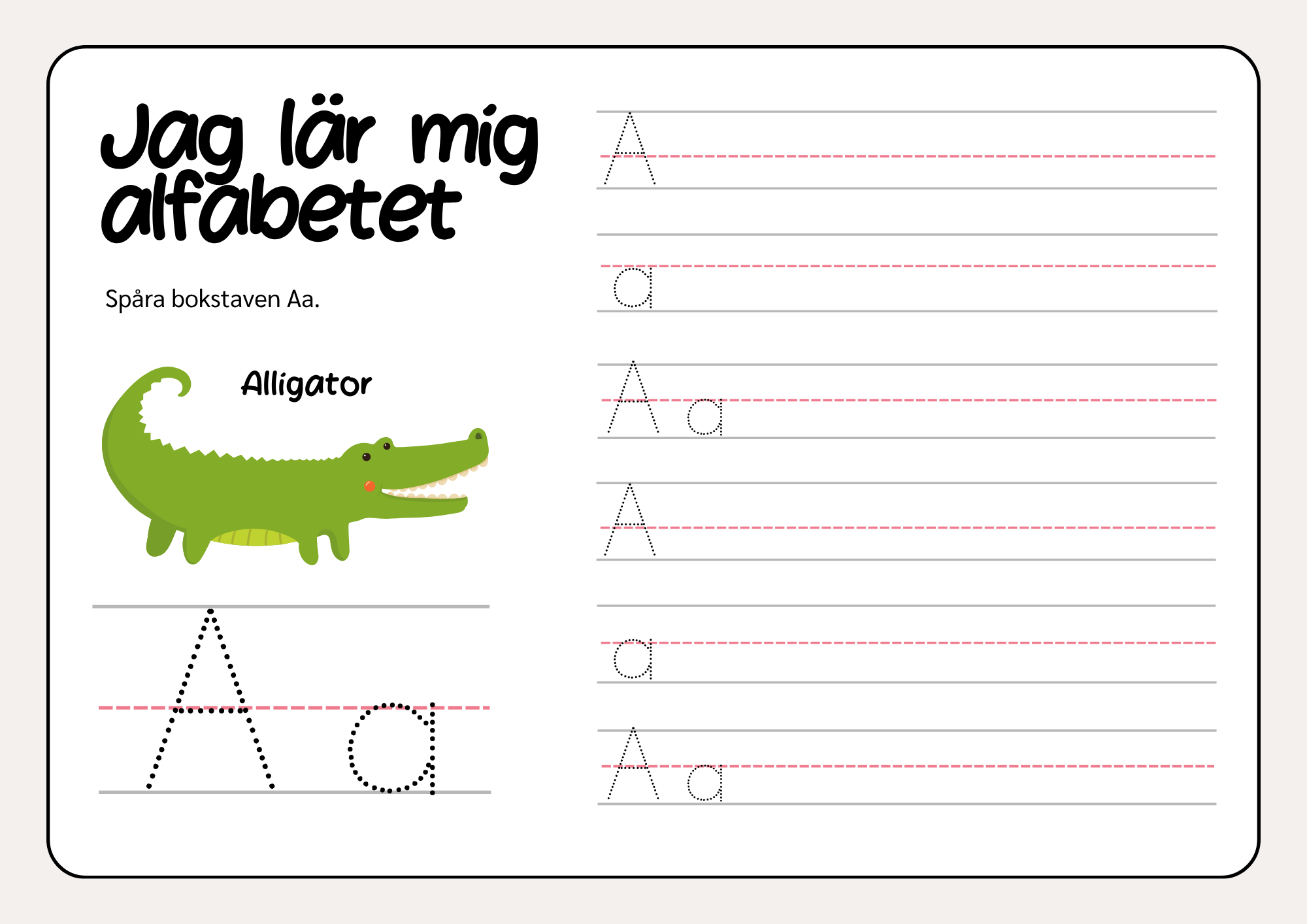 Jag lär mig alfabetet - Från A till Ö