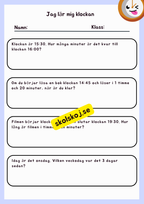 Jag lär mig klockan + problemlösning