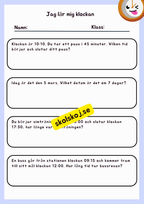 Jag lär mig klockan + problemlösning
