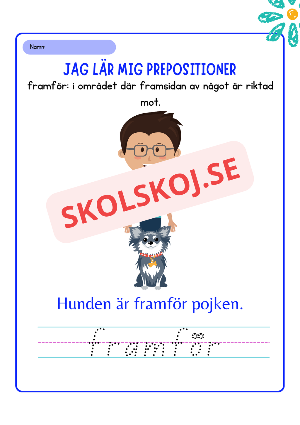 Jag lär mig prepositioner - Häfte