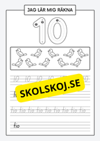Jag lär mig räkna - Spåra och skriva siffror och tal 1 - 30