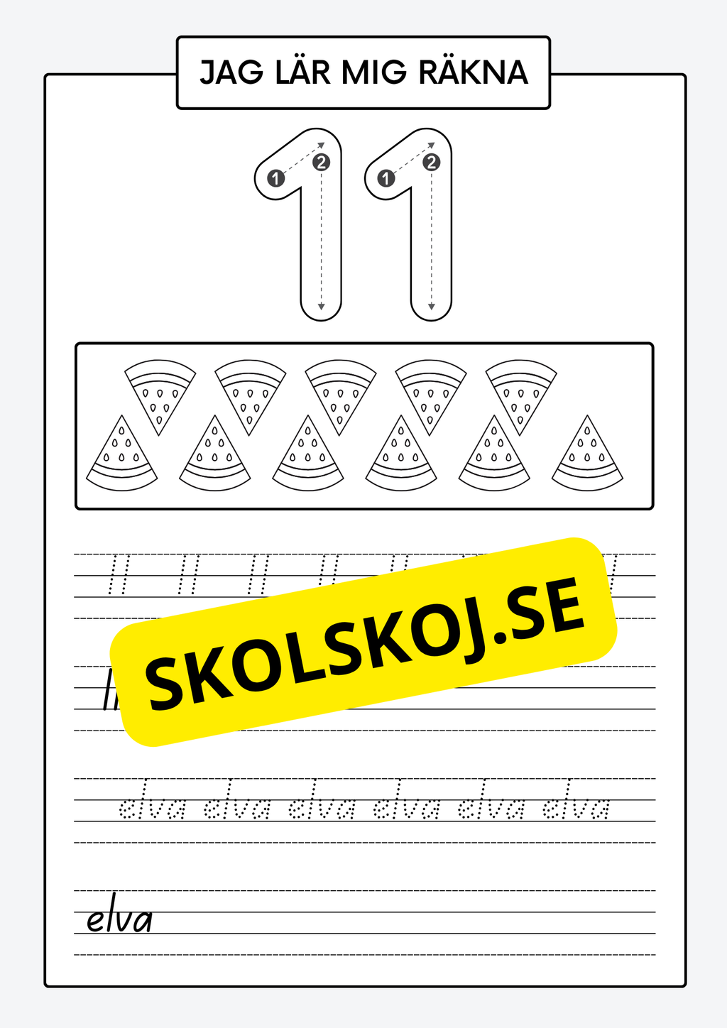 Jag lär mig räkna - Spåra och skriva siffror och tal 1 - 30