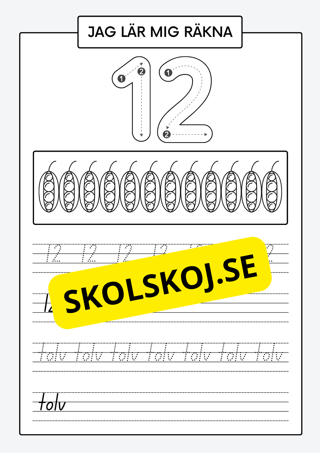 Jag lär mig räkna - Spåra och skriva siffror och tal 1 - 30