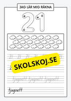 Jag lär mig räkna - Spåra och skriva siffror och tal 1 - 30