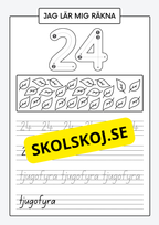 Jag lär mig räkna - Spåra och skriva siffror och tal 1 - 30