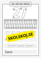 Jag lär mig räkna - Spåra och skriva siffror och tal 1 - 30
