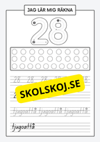 Jag lär mig räkna - Spåra och skriva siffror och tal 1 - 30