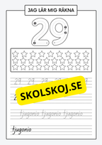 Jag lär mig räkna - Spåra och skriva siffror och tal 1 - 30