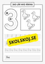Jag lär mig räkna - Spåra och skriva siffror och tal 1 - 30