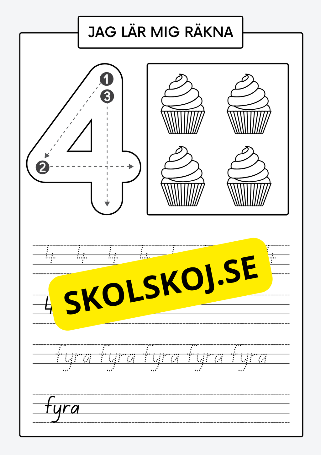 Jag lär mig räkna - Spåra och skriva siffror och tal 1 - 30