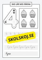 Jag lär mig räkna - Spåra och skriva siffror och tal 1 - 30