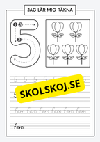 Jag lär mig räkna - Spåra och skriva siffror och tal 1 - 30