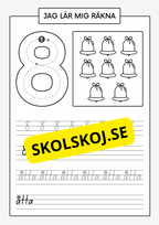 Jag lär mig räkna - Spåra och skriva siffror och tal 1 - 30