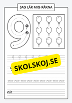 Jag lär mig räkna - Spåra och skriva siffror och tal 1 - 30