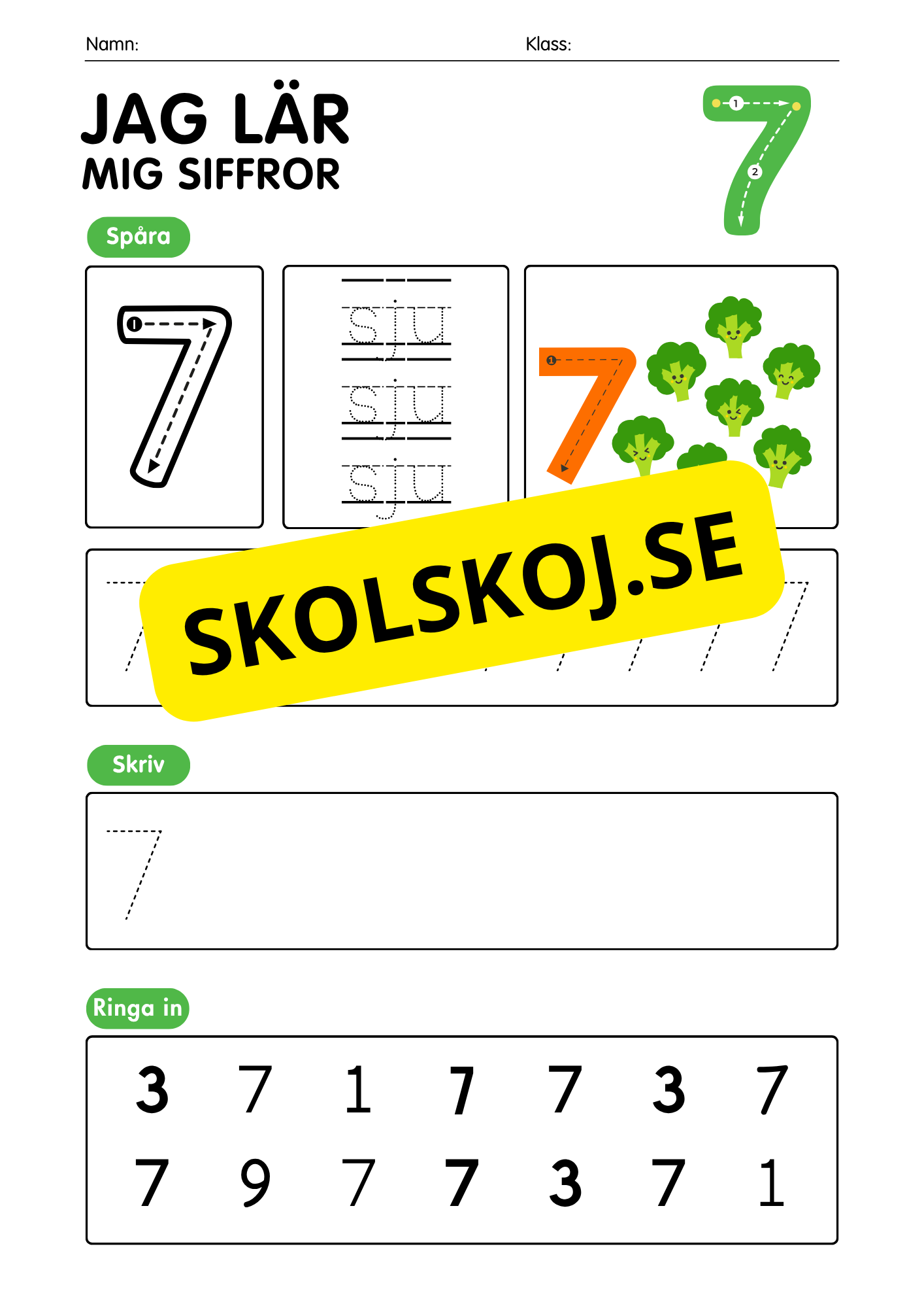 Jag lär mig siffror 1 - 10 - Häfte