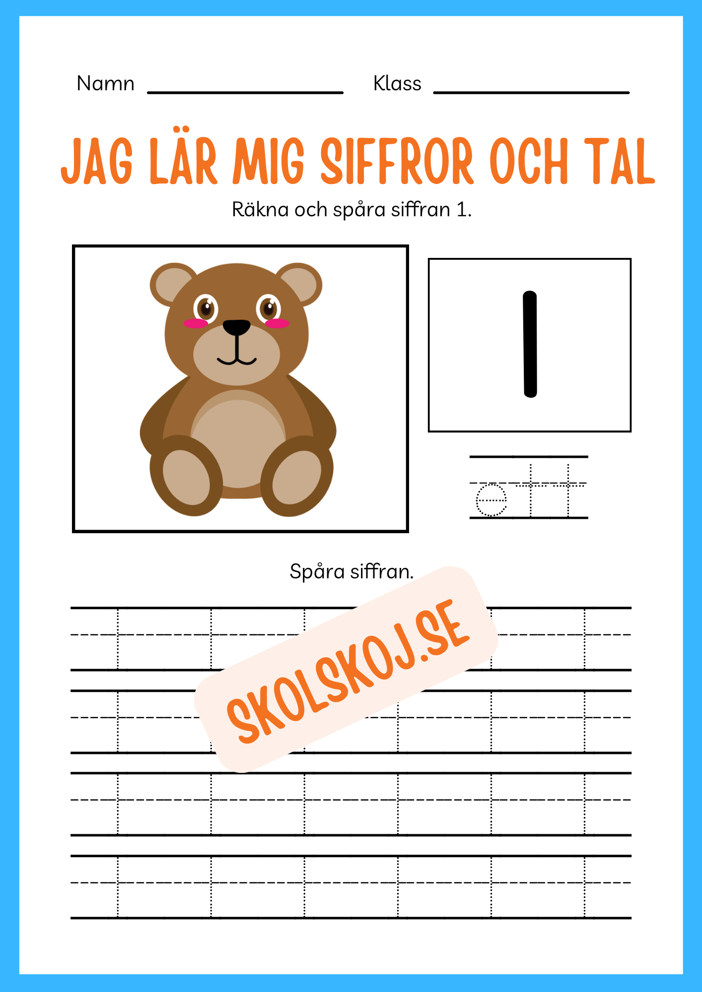 Jag lär mig siffror och tal 1 - 20