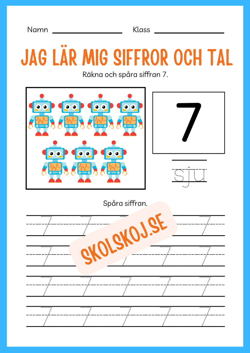 Jag lär mig siffror och tal 1 - 20