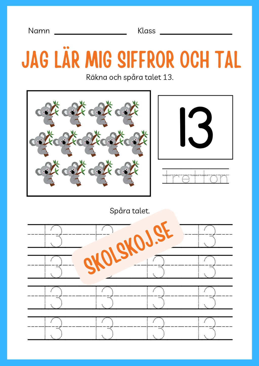 Jag lär mig siffror och tal 1 - 20