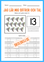 Jag lär mig siffror och tal 1 - 20