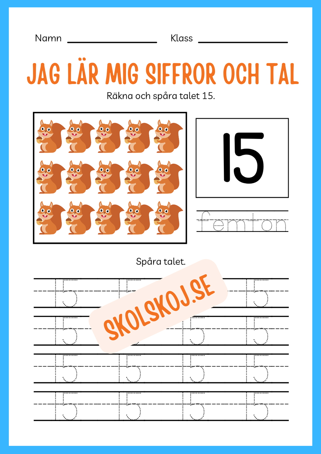 Jag lär mig siffror och tal 1 - 20