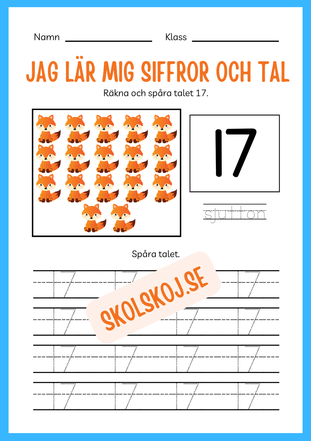 Jag lär mig siffror och tal 1 - 20