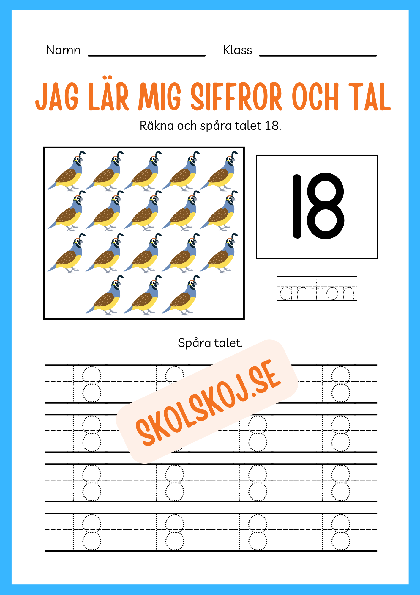 Jag lär mig siffror och tal 1 - 20