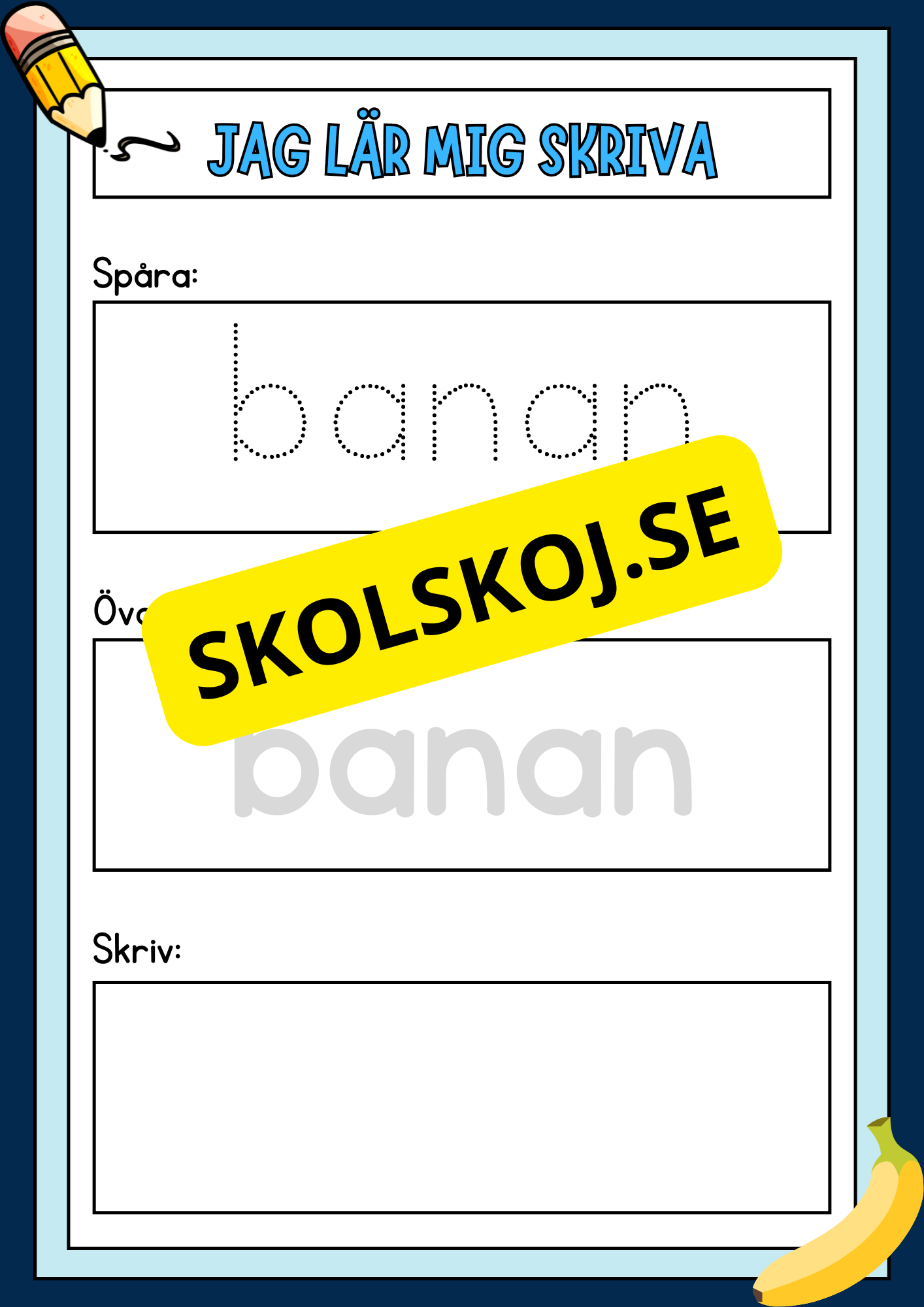 Jag lär mig skriva - Häfte - Spåra och skriv (40 sidor)