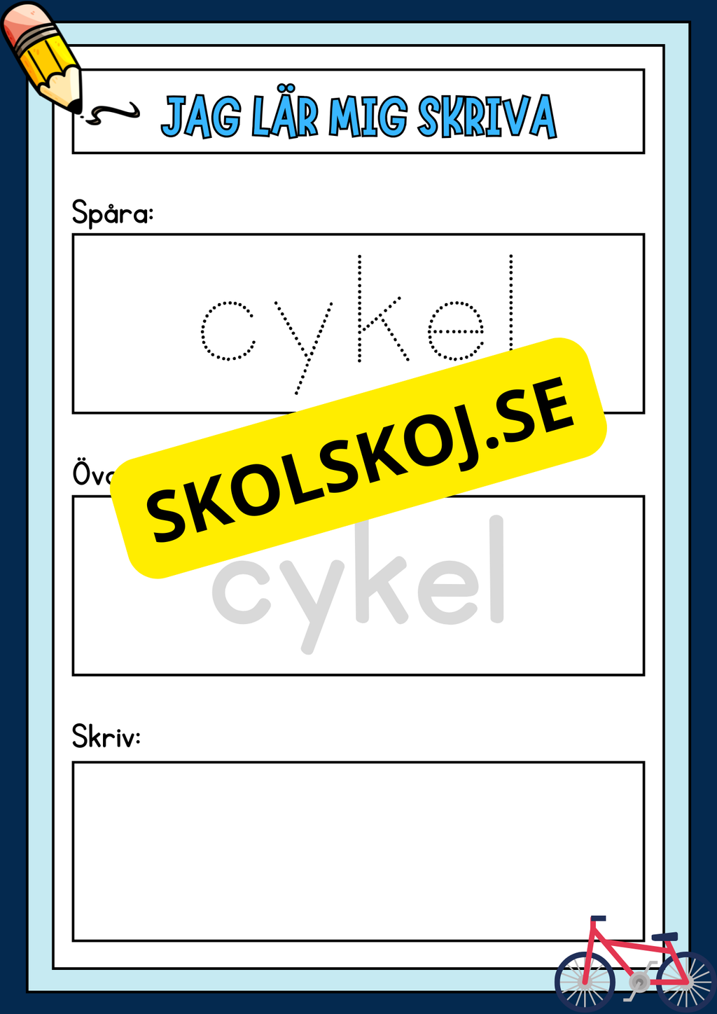 Jag lär mig skriva - Häfte - Spåra och skriv (40 sidor)