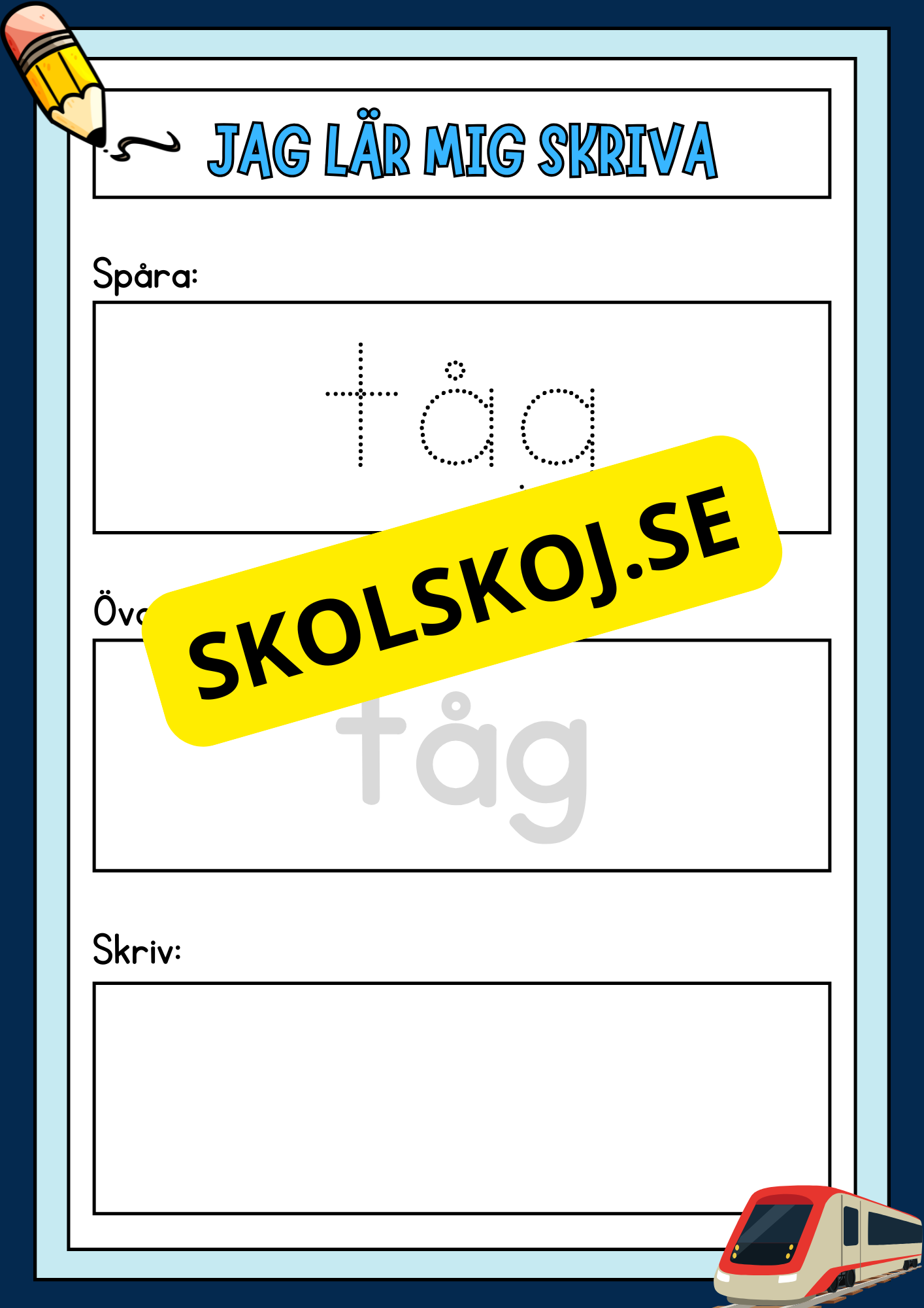 Jag lär mig skriva - Häfte - Spåra och skriv (40 sidor)