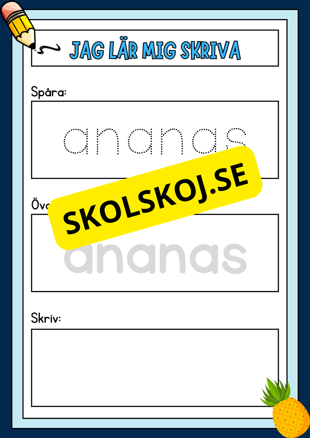 Jag lär mig skriva - Häfte - Spåra och skriv (40 sidor)