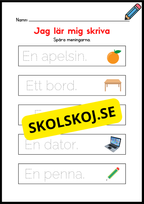 Jag lär mig skriva - Spåra meningar