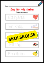 Jag lär mig skriva - Spåra meningar