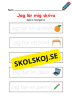 Jag lär mig skriva - Spåra meningar
