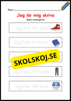 Jag lär mig skriva - Spåra meningar