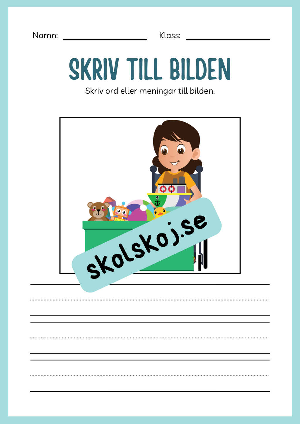 Jag lär mig skriva - Tema leksaker (24 sidor)