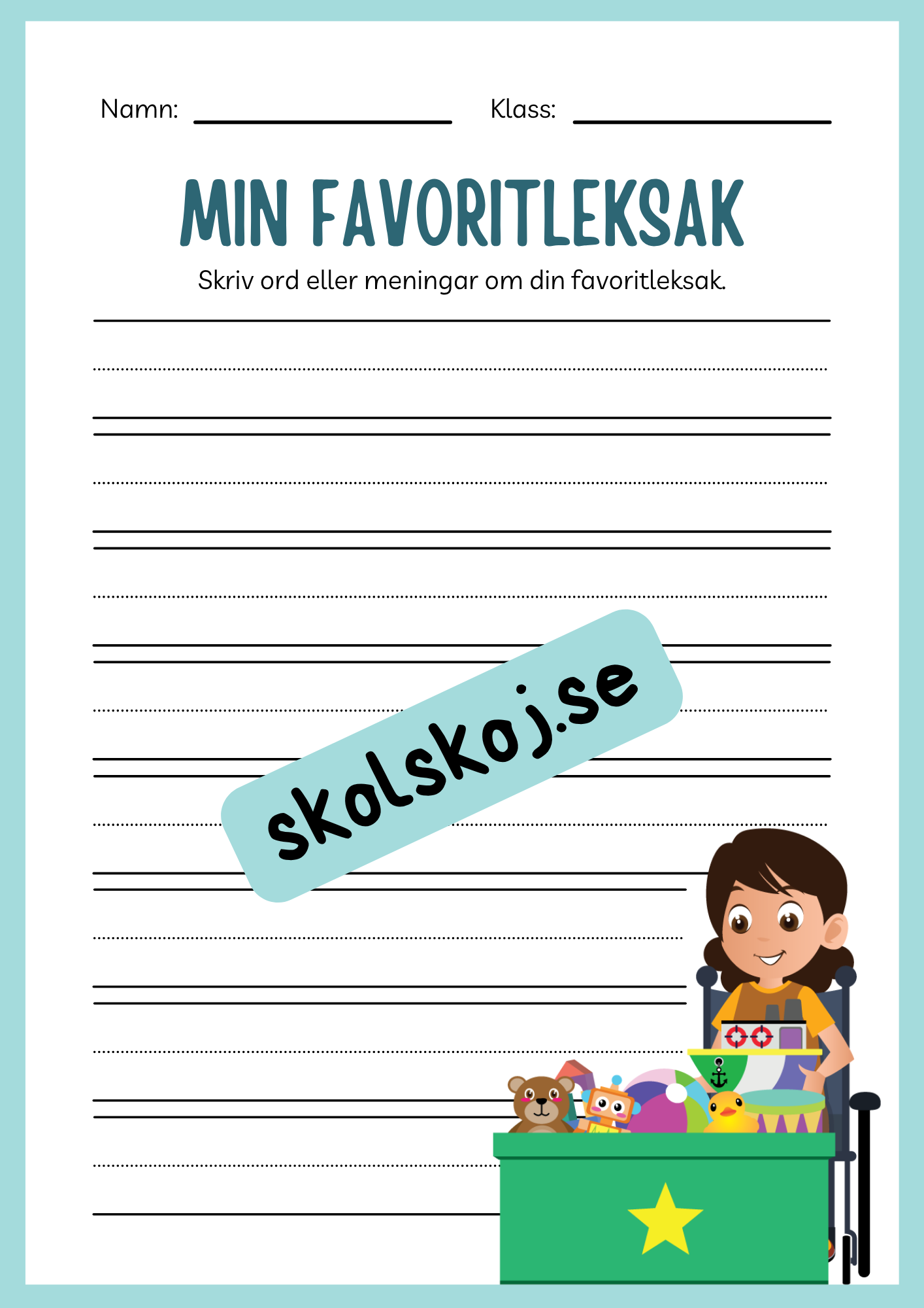 Jag lär mig skriva - Tema leksaker (24 sidor)