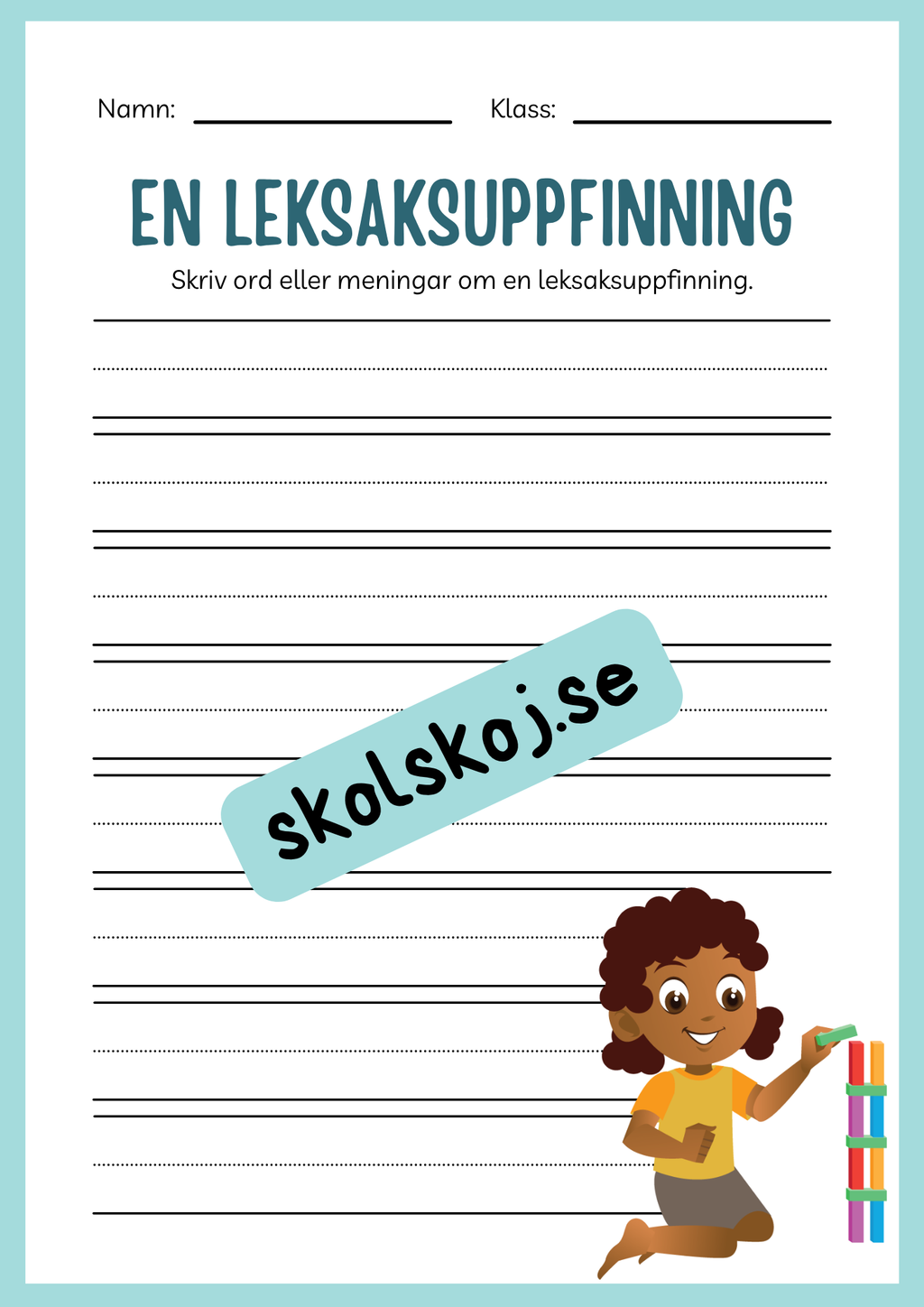 Jag lär mig skriva - Tema leksaker (24 sidor)