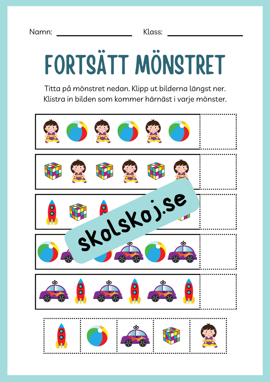 Jag lär mig skriva - Tema leksaker (24 sidor)