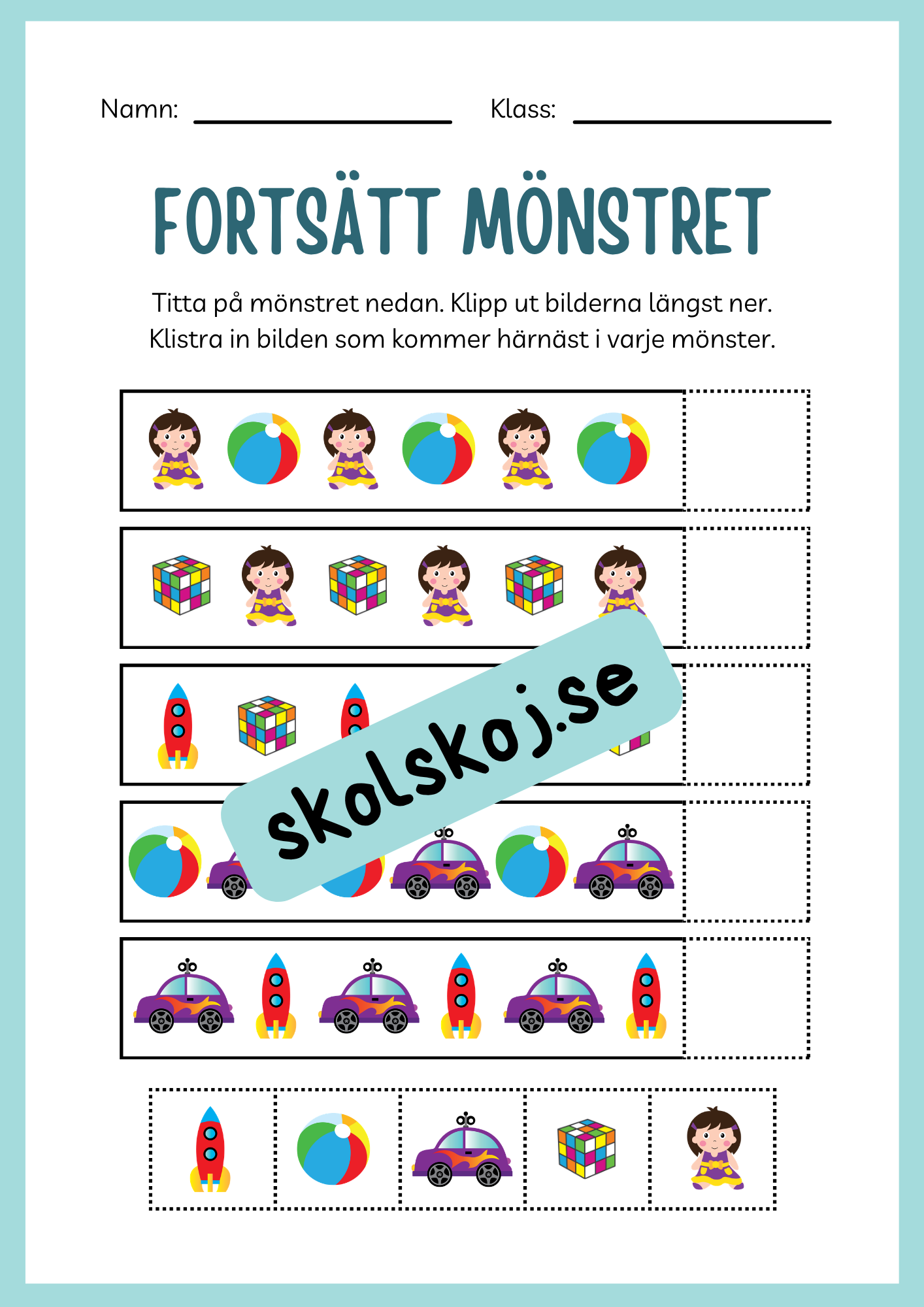 Jag lär mig skriva - Tema leksaker (24 sidor)