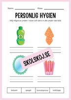 Jag lär mig skriva - Tema personlig hygien (24 sidor)