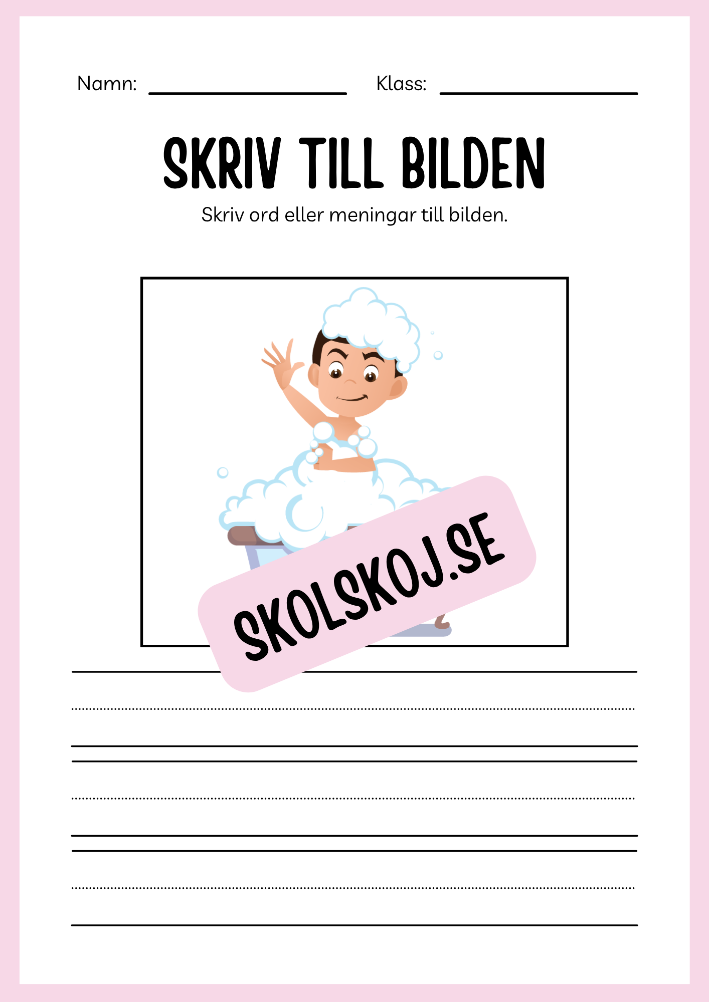 Jag lär mig skriva - Tema personlig hygien (24 sidor)
