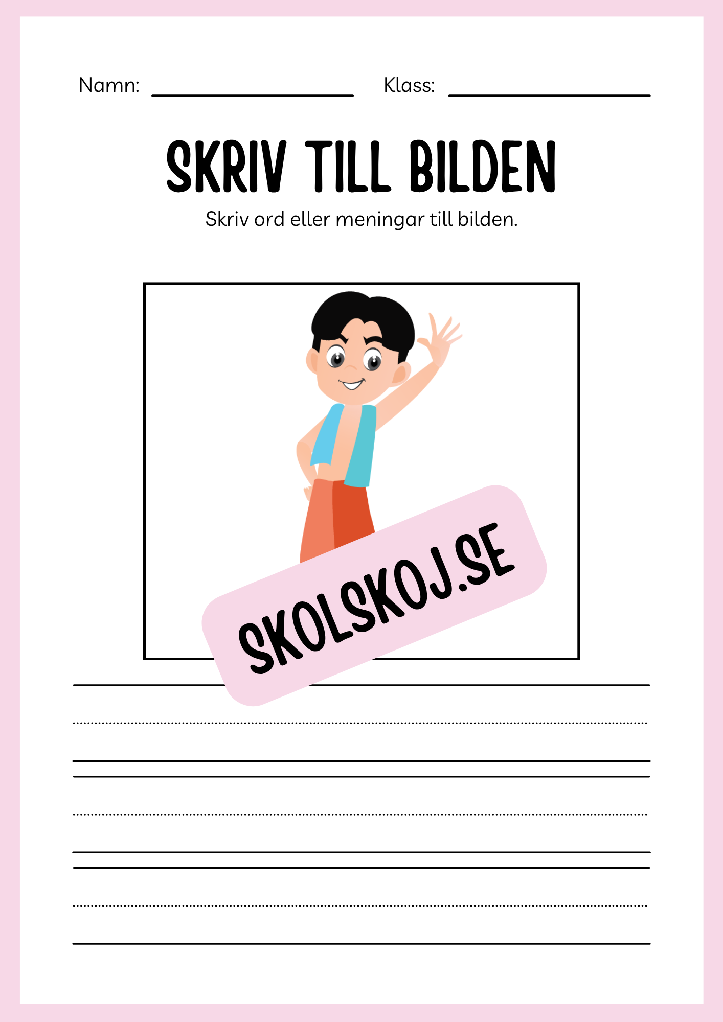 Jag lär mig skriva - Tema personlig hygien (24 sidor)