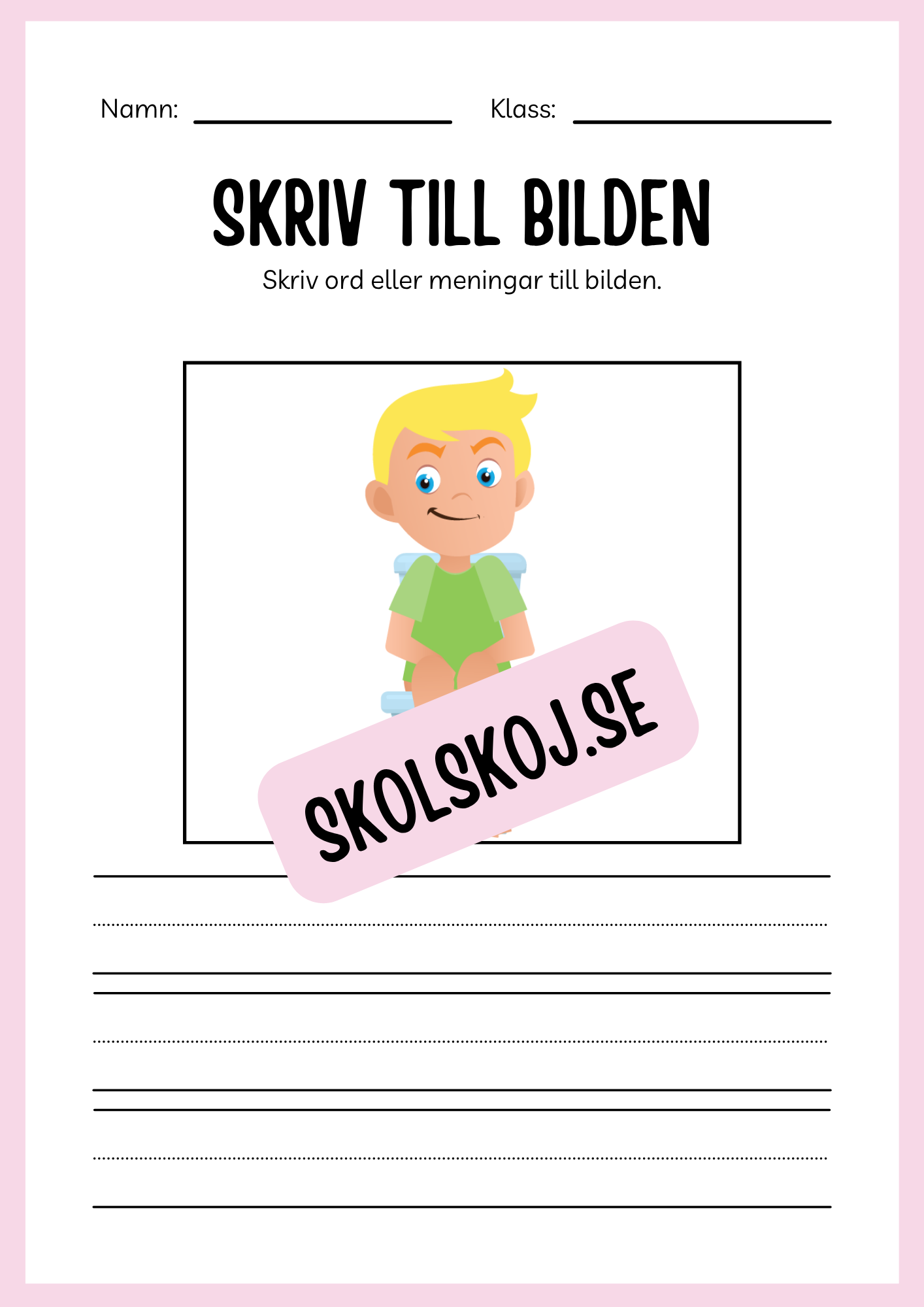 Jag lär mig skriva - Tema personlig hygien (24 sidor)