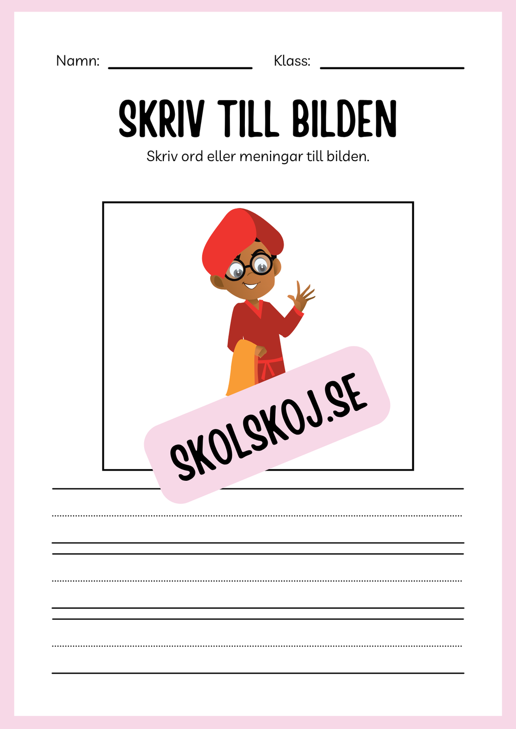 Jag lär mig skriva - Tema personlig hygien (24 sidor)
