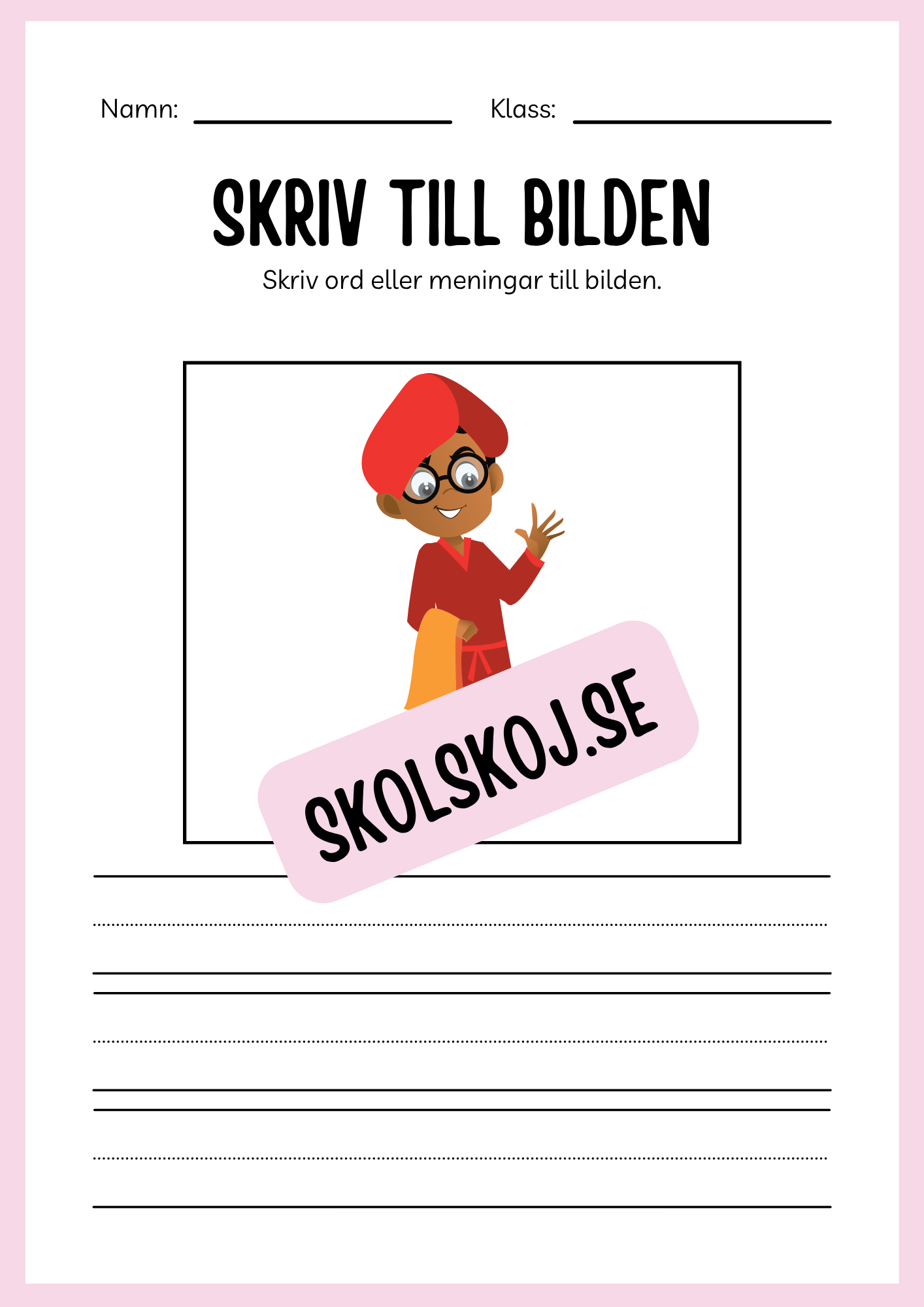 Jag lär mig skriva - Tema personlig hygien (24 sidor)